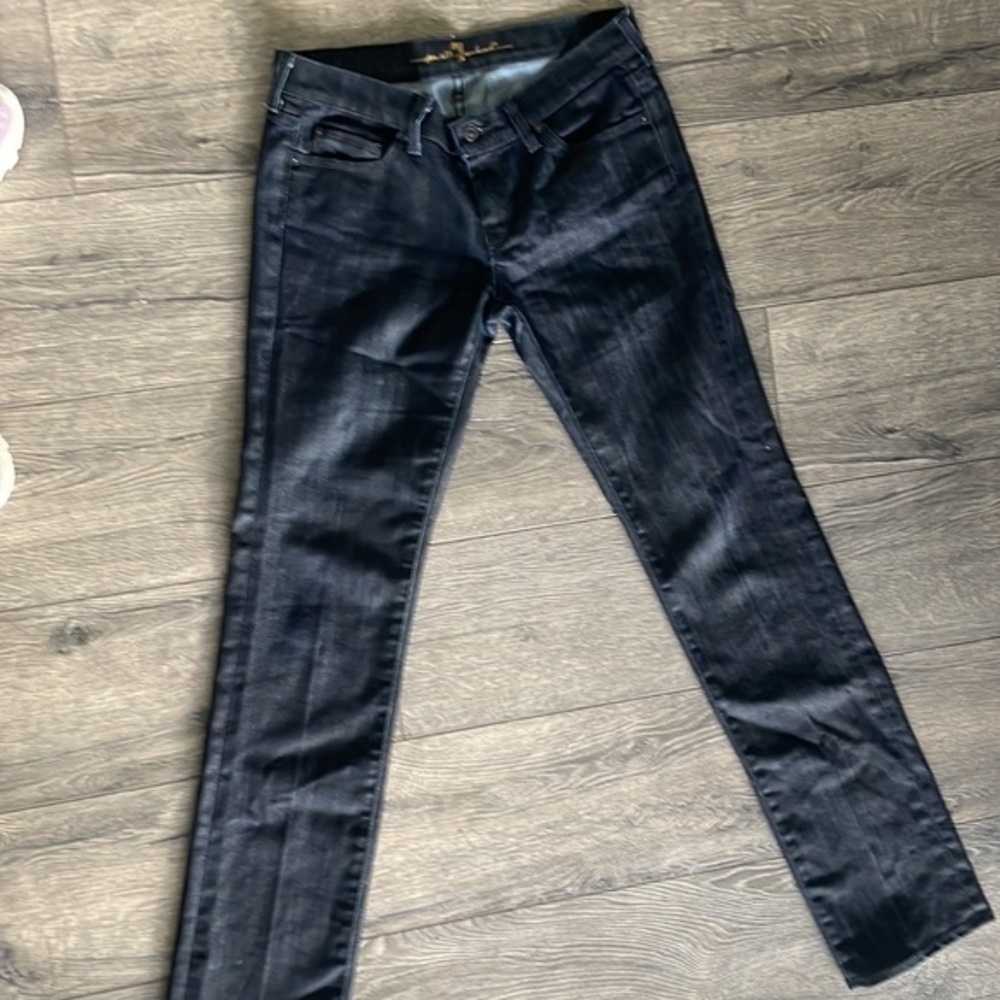 7 for all mankind jeans, dark denim size 29 straight leg - Picture 4 of 10
